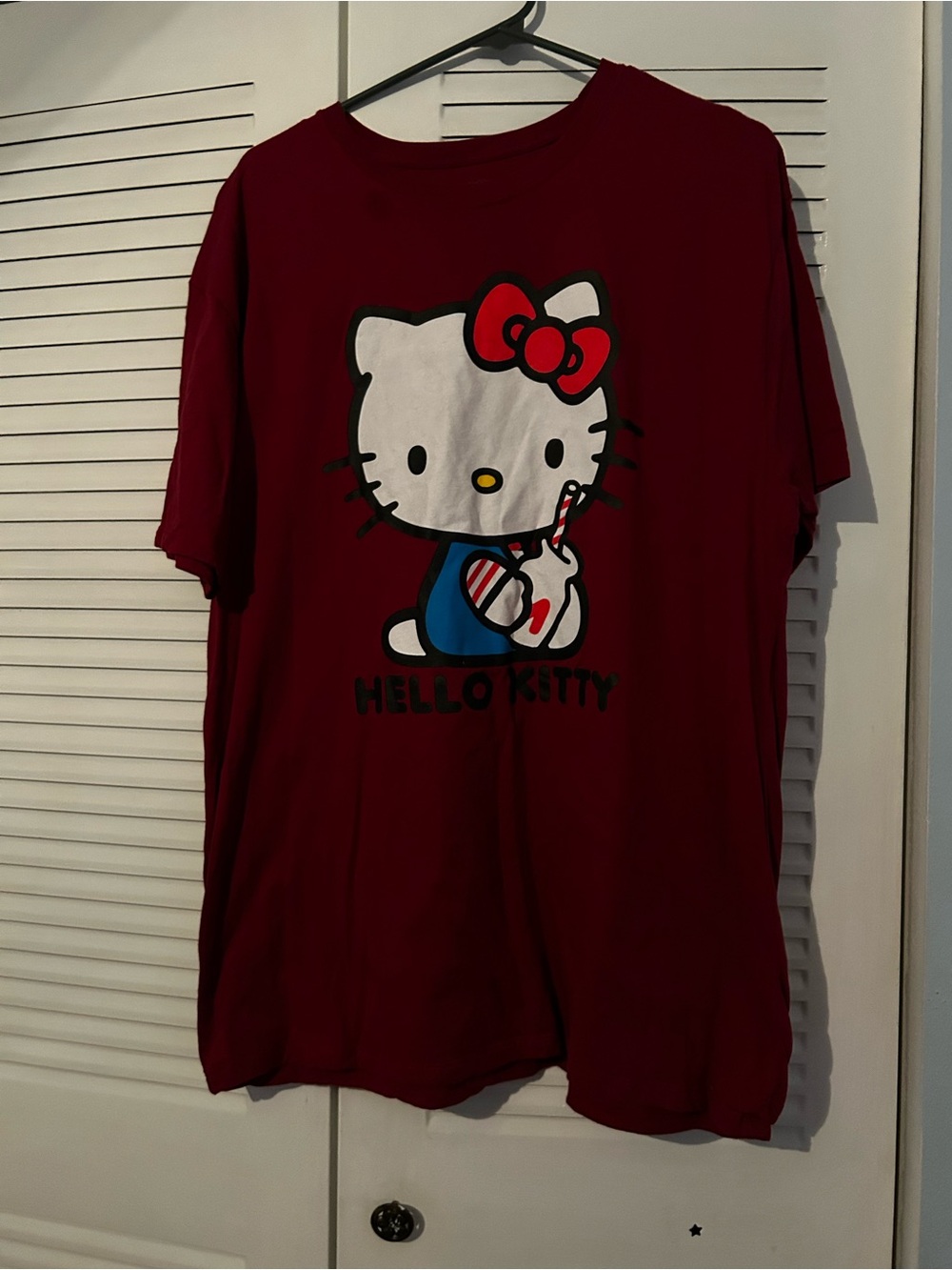 Hello Kitty Burgundy Graphic Short Sleeve Tee